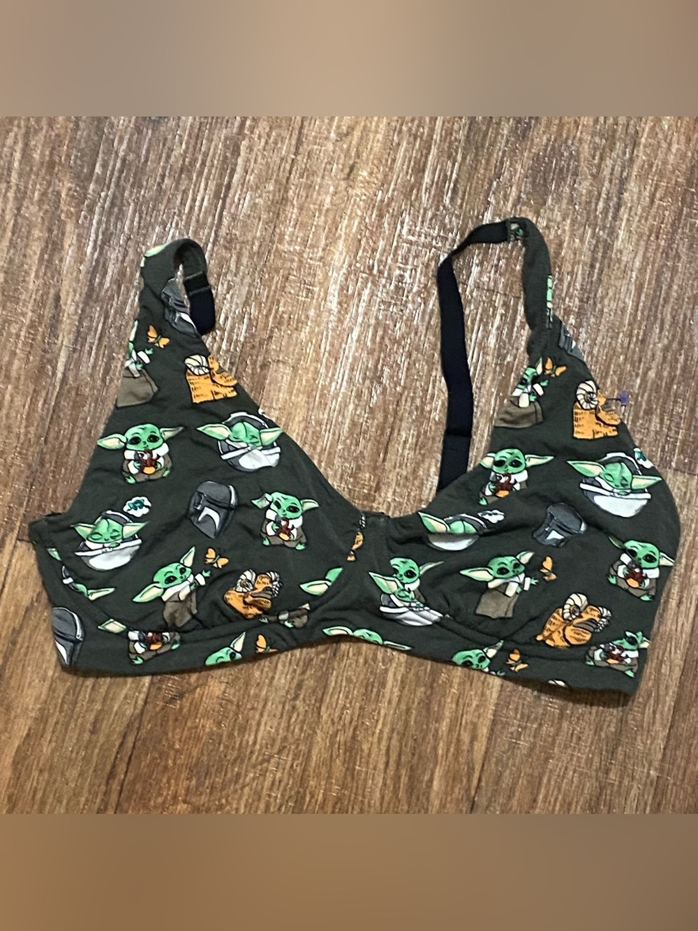 Meundies Womens XL Bra Bralette Baby Yoda Grogu Star Wars Green 38C 38D 40X 40D
